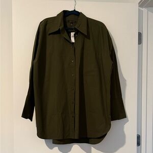 Banana Republic Olive Oversized Button Down Shirt